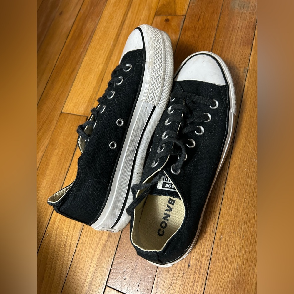 Converse Black and White Low-Top Canvas Sneakers